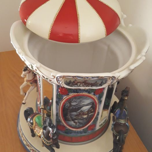 Porcelain Musical Carousel Cookie Jar