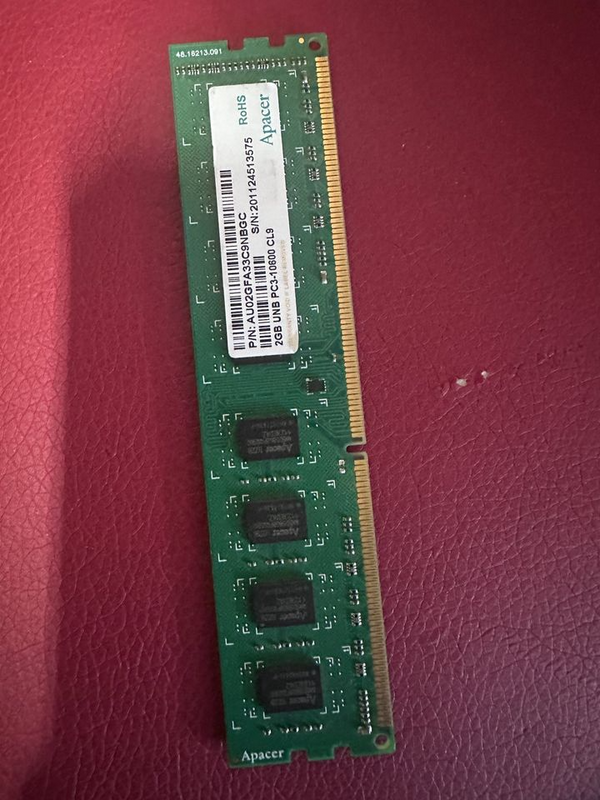 Genuine Apacer 2GB DDR3 RAM PC3-10600 1333MHz 240 PIN non ECC AU02GFA33C9NBGC