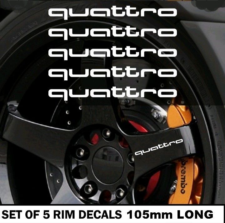 Audi Quattro Rim decals stickers sets