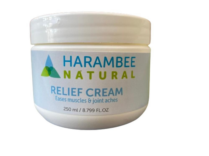 Harambee Natural Pain Relief cream Eases muscle and joint ache and reduces inflammation on skin.