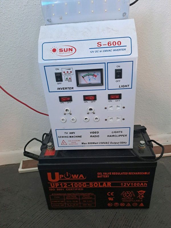 600 watts inverter plus 100 ampDeep cycle Gel battery