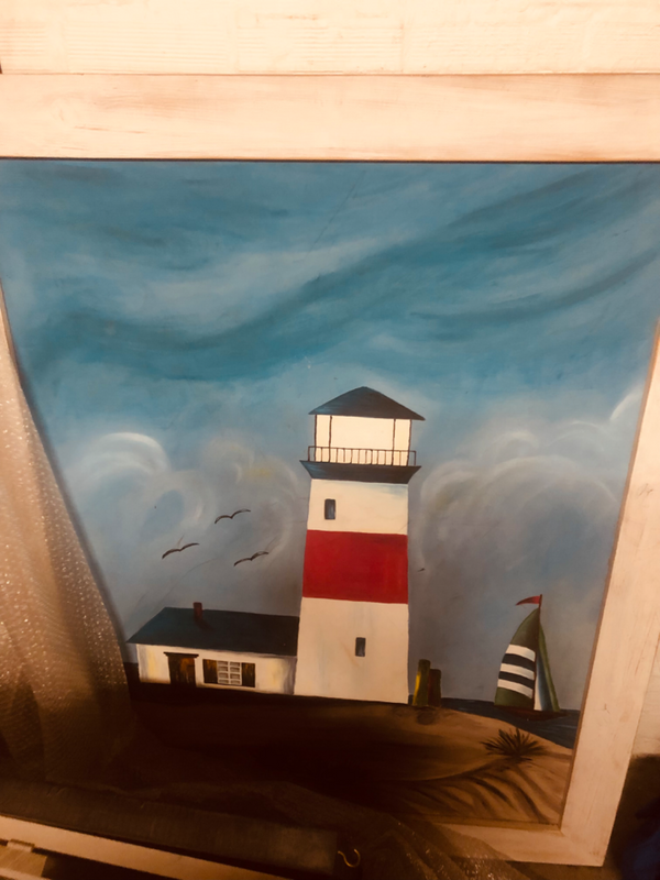 Big framed portrait of lighthouse