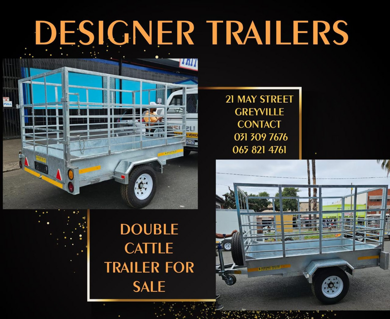 DESIGNER TRAILERS 2024  /DOUBLE CATTLE TRAILER FOR SALE /065/821/4761