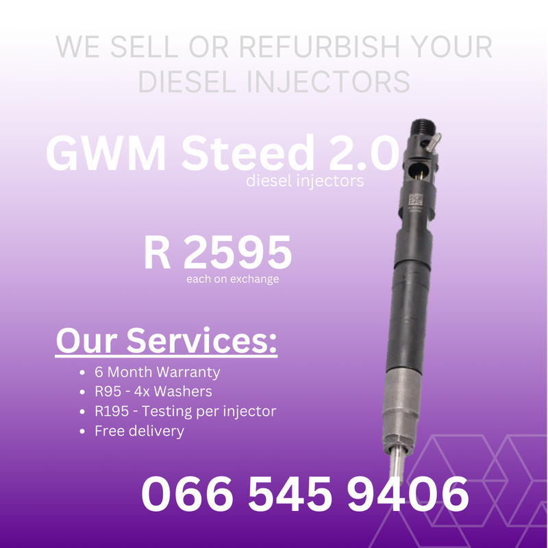 GWM STEED 2.0 DIESEL INJECTORS FOR SALE ON EXCHANGE WITH WARRANTY