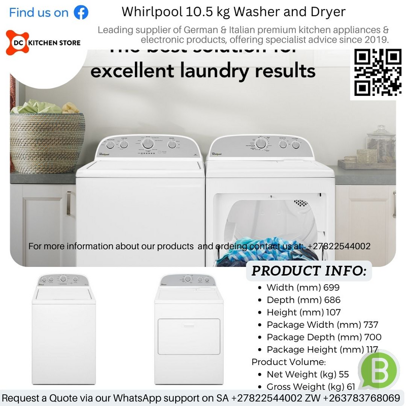 WHIRLPOOL 3LWTW4815FW 10.5KG TOP LOADER WASHER