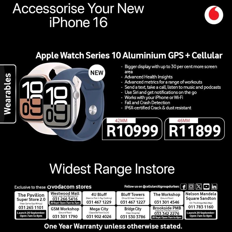 Apple Watch Series 10 Aluminium GPS&#43; Cellular