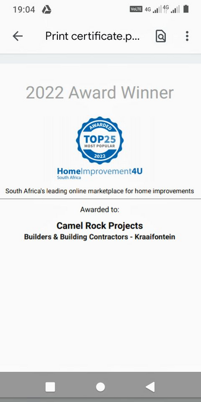 Camel  Rock Projects ta V. Ngwenya Projects.