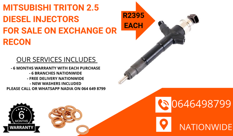 Mitsubishi Triton 2.5b diesel injectors for sale on exchange or to recon