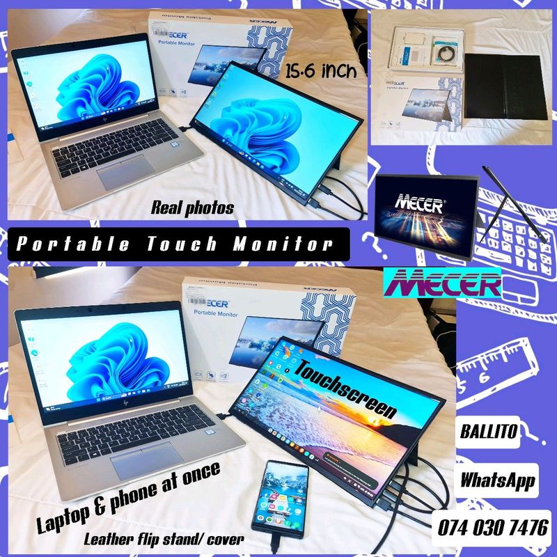 ☆Plug&amp;play Mecer Portable ☆Touch monitor, Box Demo 99%mint (WhatsApp Ballito)