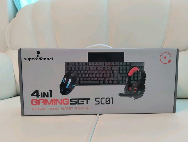 Keyboard and Mouse RGB Gaming 4in1