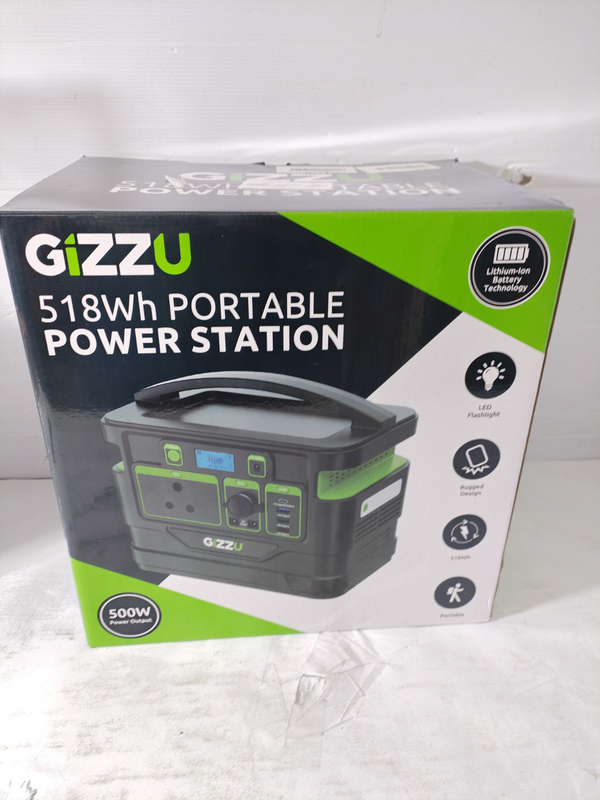 Gizzu 500W 518Wh Portable Power Station 1 x 3 Prong SA Plug Point