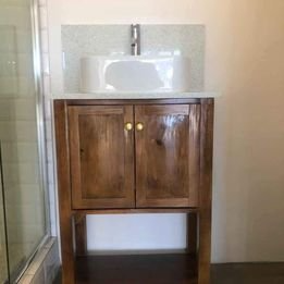 2 door bathroom vanity - basin excluded