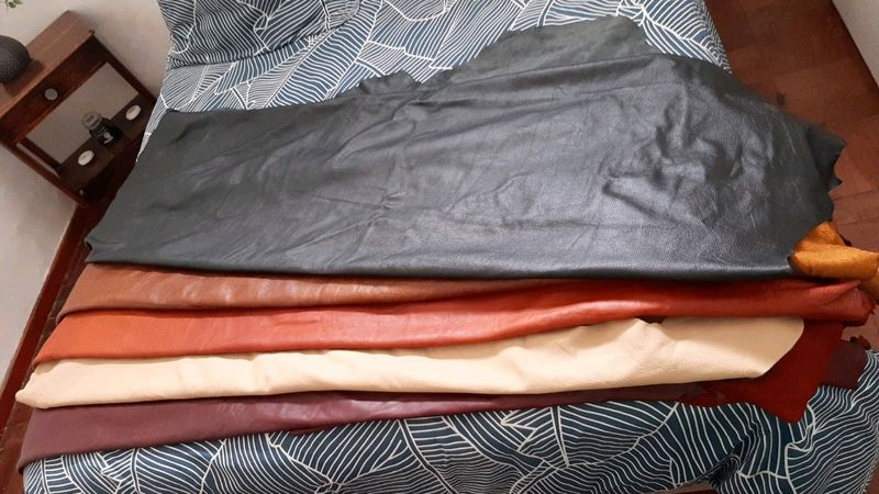 5 x GENUINE LEATHER SKINS AVAILABLE, imported from Namibia