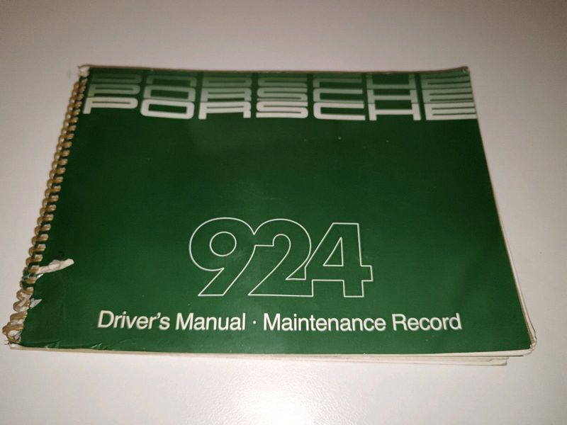 Porsche 924 drivers manual