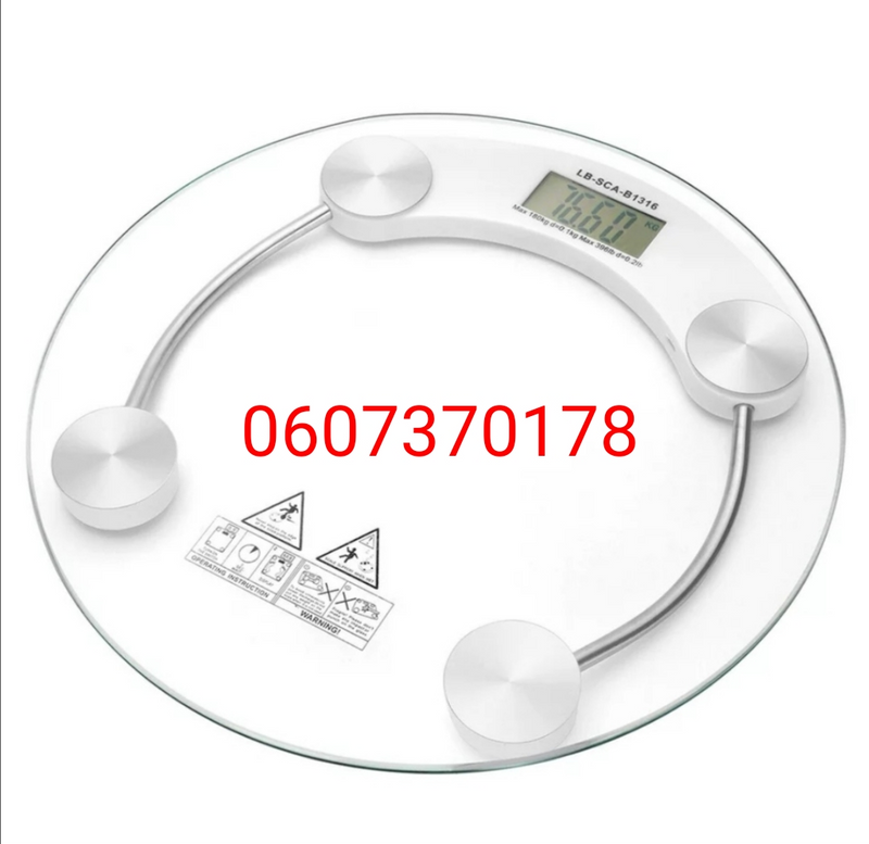 Electronic Glass Scale - Bathroom Weight Scale - Round (Brand New)