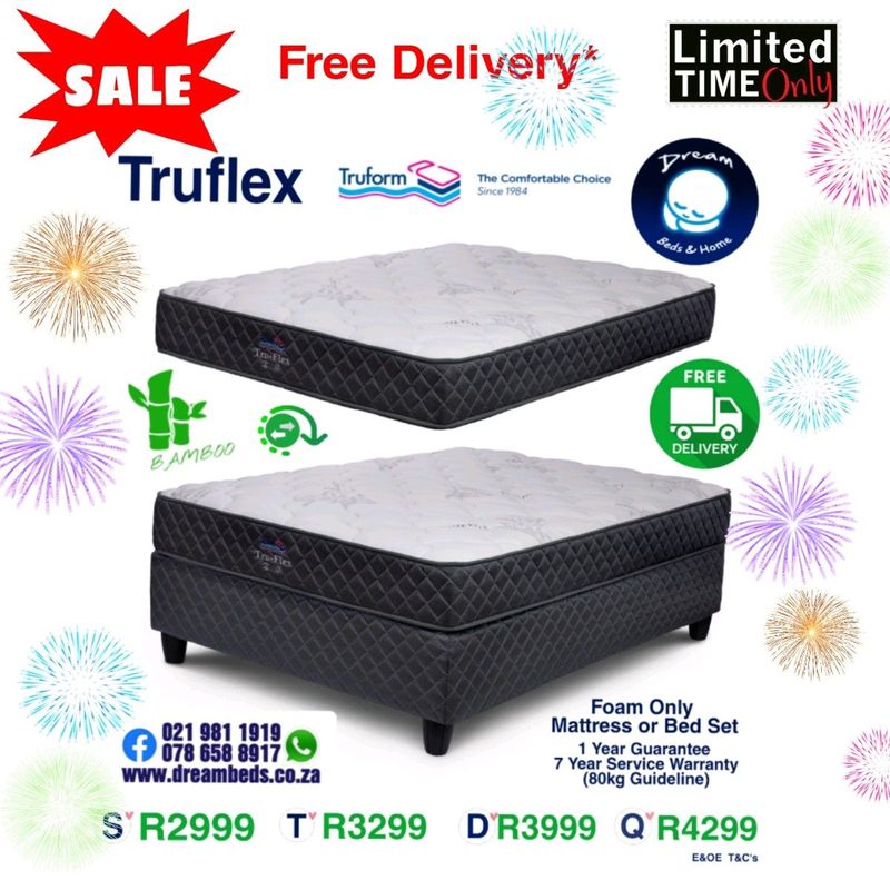 New Beds and Mattresses from R2999 with Free Delivery - Highly Rated