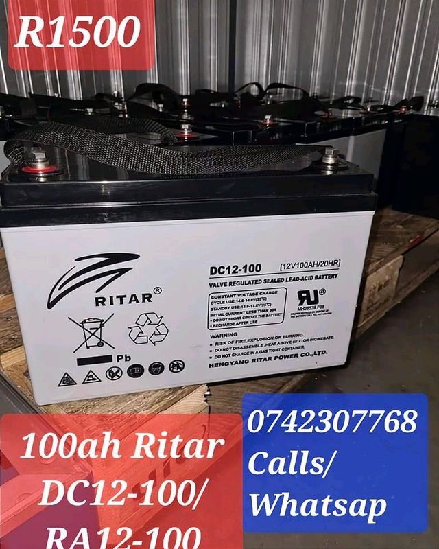 100ah Ritar Dc12-100 Deep Cycle Batteries