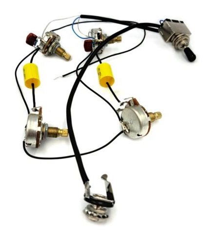 Pre-wired Electronics for Les Paul, SG or similar with 2V2T with Jack and Switch