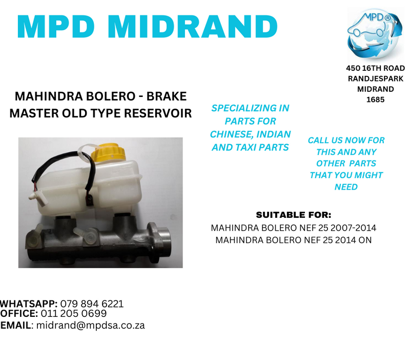 Mahindra Bolero - Brake Master Old Type Reservoir
