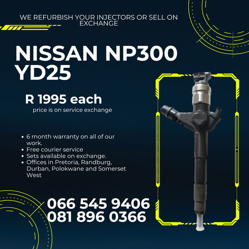 NISSAN NP300 DIESEL INJECTORS FOR SALE ON EXCHANGE WITH WARRANTY