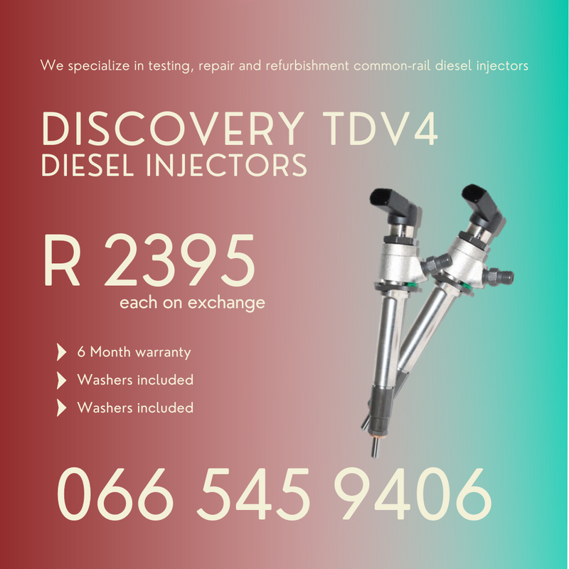 Discovery TDV4 diesel injectors for sale with 6 month warranty