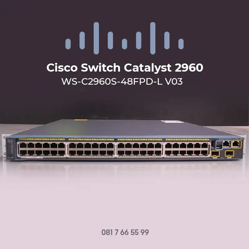 Cisco Catalyst 2960-S WS-C2960S-48FPD-L V03 48-Port Gigabit 740W PoE&#43; 2 x 10G SPF Managed Switch