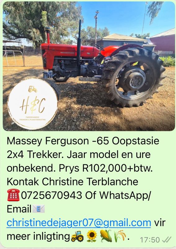 Massey Ferguson 65 Oopstasie 2x4 Trekker.
