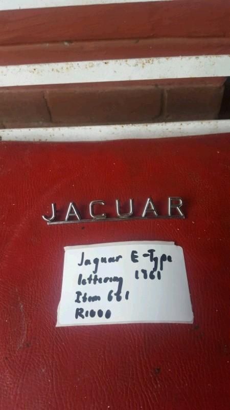 Jaguar E type Metal lettering 1961