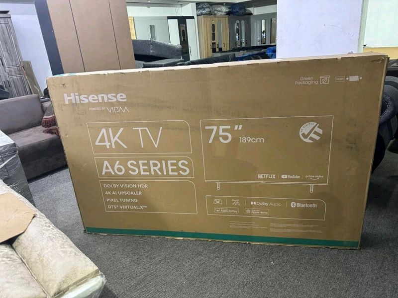 Brand new Hisense 75 inch smart tv is on special