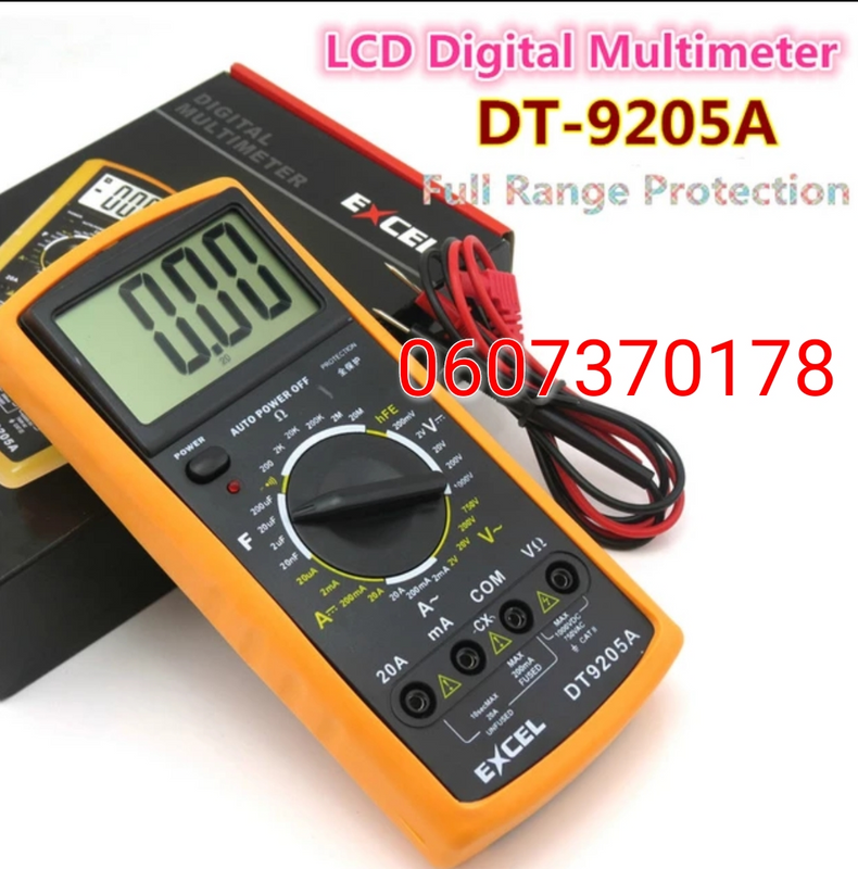 Digital Multimeter Excel DT9205A (Brand New)