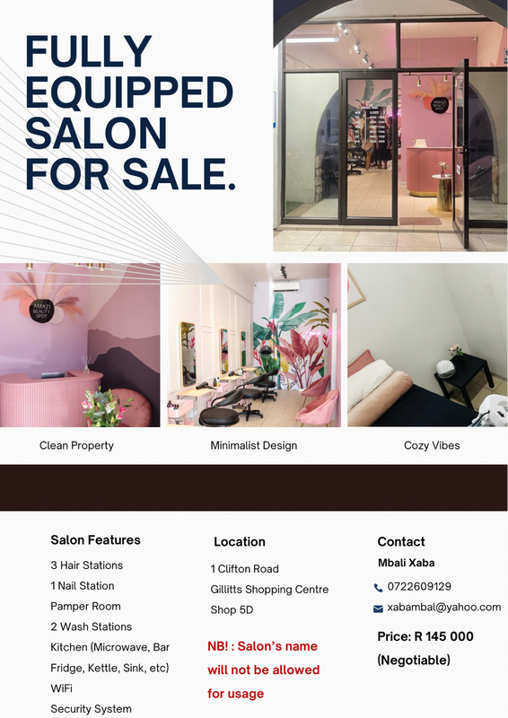 Equipped Salon Space for Sale