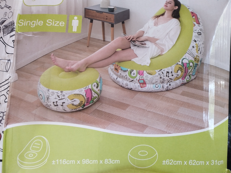 Inflatable bean bag chair