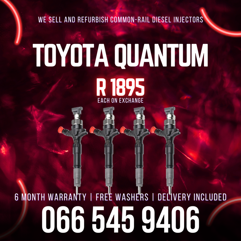 TOYOTA QUANTUM DIESEL INJECTORS FOR SALE ON EXCHANGE WITH WARRANTY