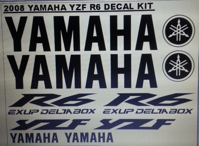 2008 Yamaha YZF R6 decals sticker graphics kits