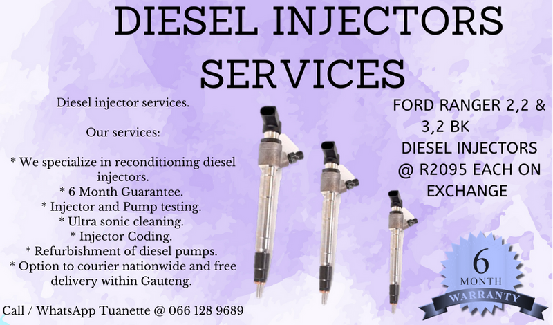 FORD RANGER 2,2 &amp; 3,2BK DIESEL INJECTORS FOR SALE ON EXCHANGE OR TO RECON YOUR OWN