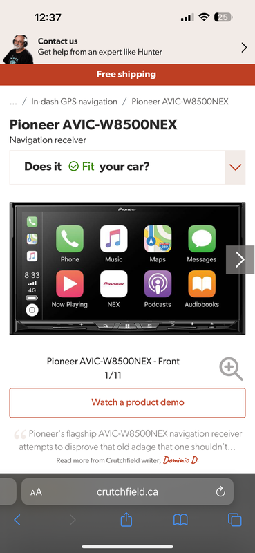 Pioneer AVIC- W8500NEX Car Radio (Wireless Apple &amp; Android Carplay)