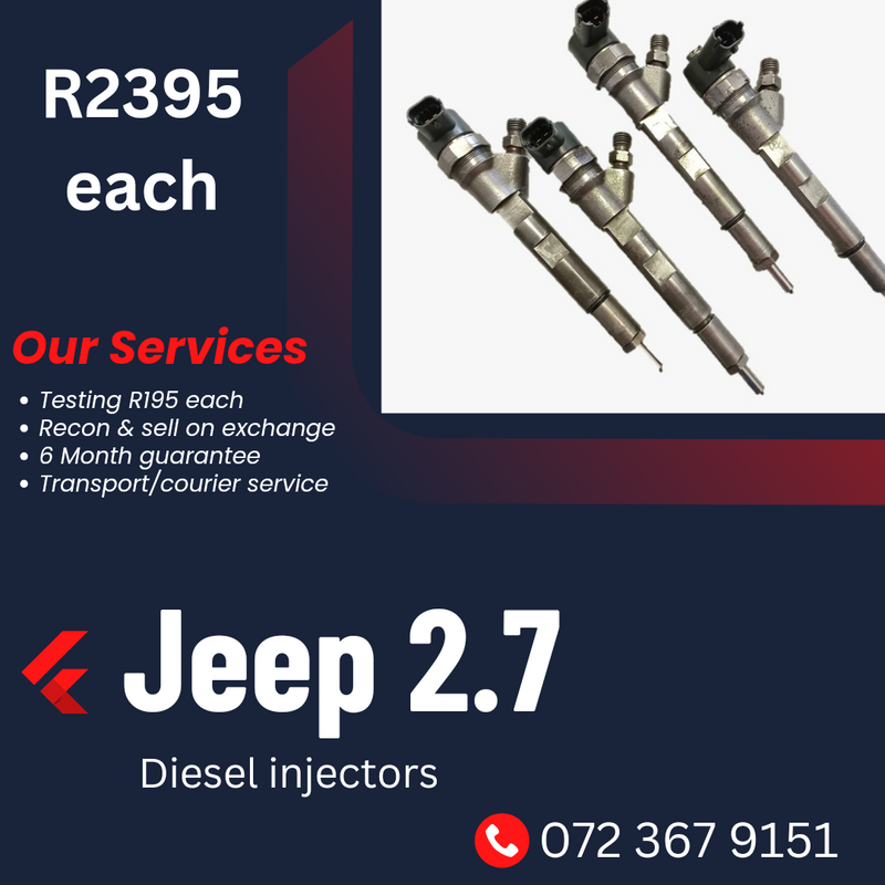 Jeep 2.7L Diesel Injectors R2395 each