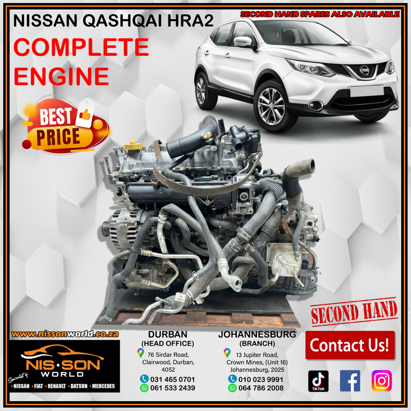 NISSAN QASHQAI HRA2 COMPLETE ENGINE