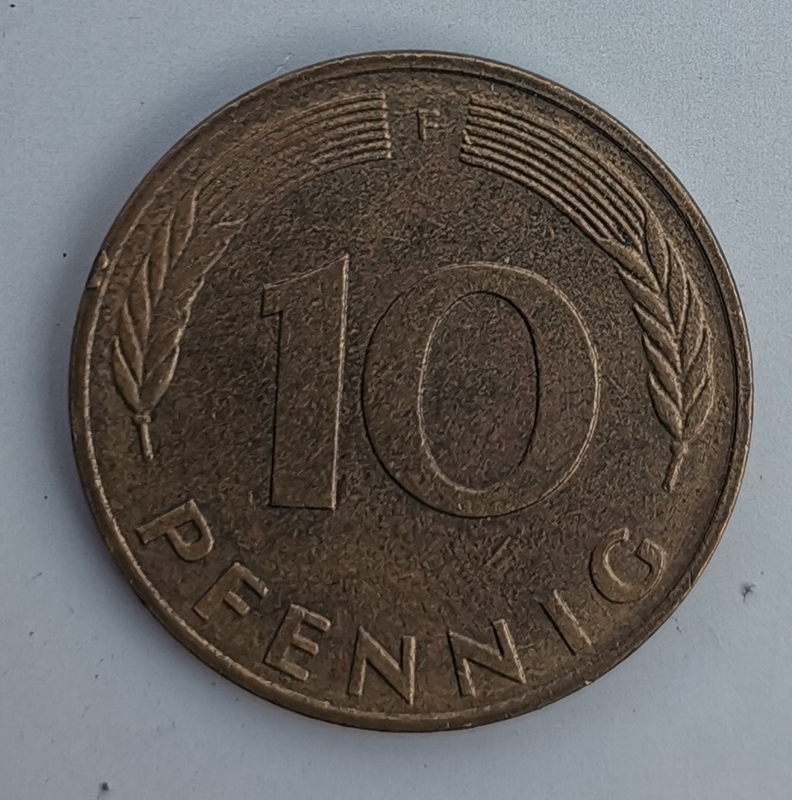1988 German 10 Pfennig Bank deutscher Länder (F) (Germany, FRG) Coin For Sale.