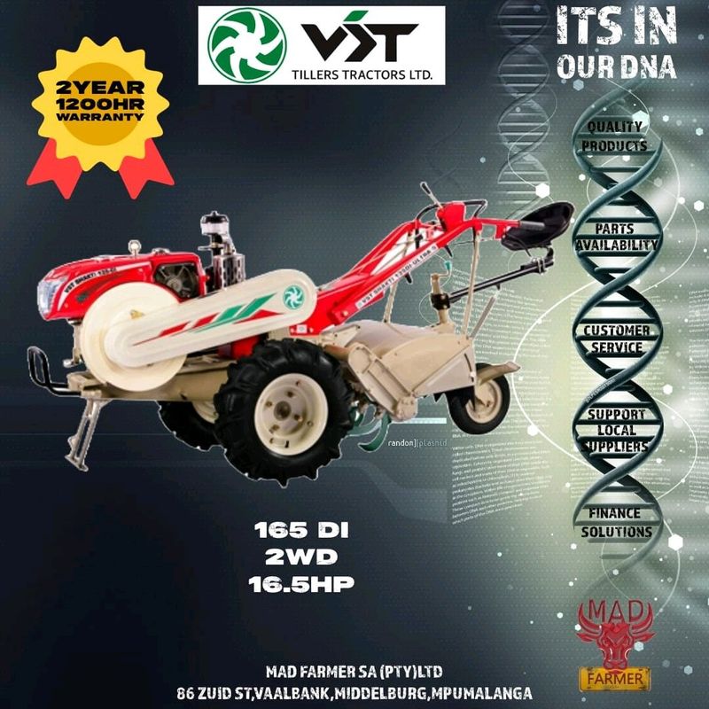 New VST Shakti 165d power tillers available for sale at Mad Farmer SA