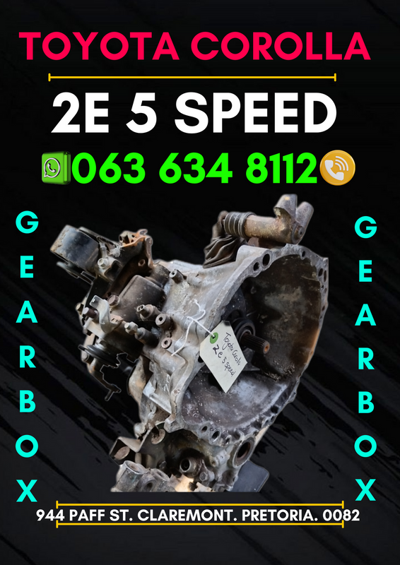 Toyota Corolla 2e 5 speed gearbox R4000 WhatsApp me today 0636348112