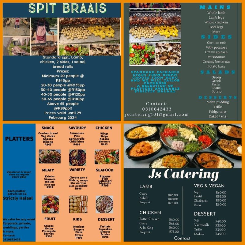 Indian Cuisine, Spit braai and traditional braai catering
