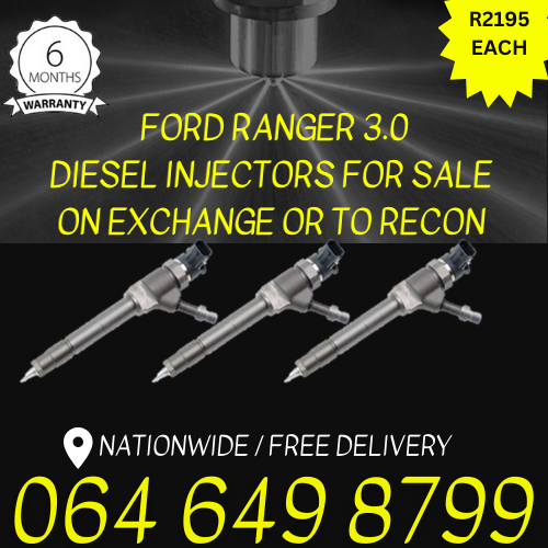 Ford Ranger 3.0 TDCI diesel injectors for sale on exchange 6 months warranty