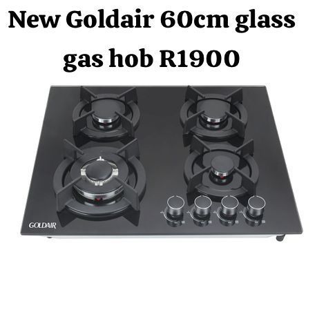 New Goldair 4 burner 60cm glass gas hob