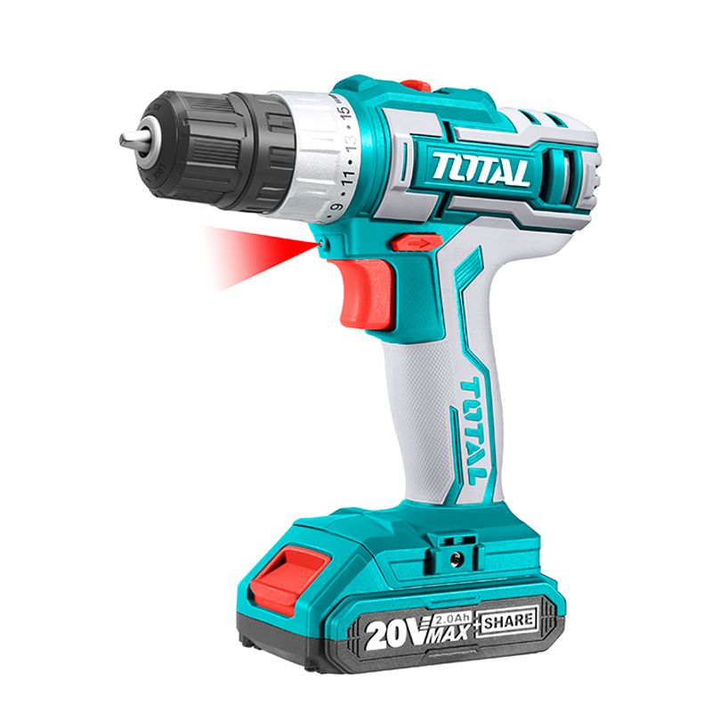 TOTAL Cordless Drill Set 20V Lithium-Ion