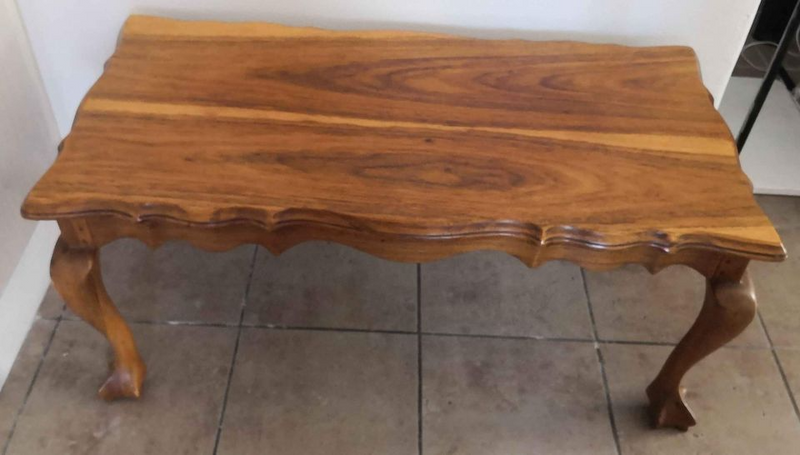 Beautiful Light Imbuia Wood Low Coffee Table. R600