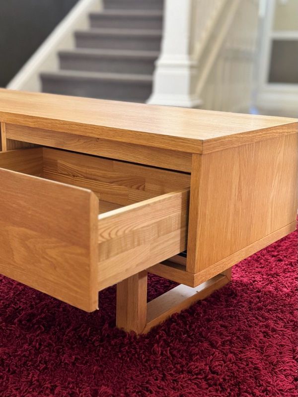 Solid Oak TV Stand for sale - Natural Finish