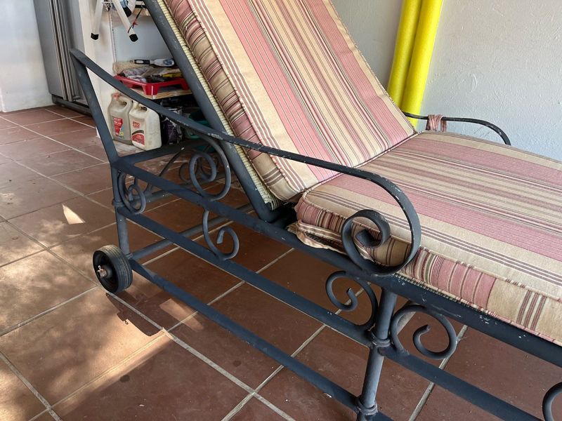 Handmade wrought iron pool loungers