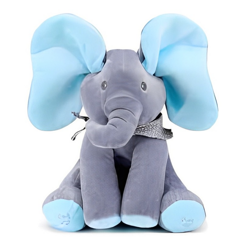Blue Plush Peek-a-Boo Elephant