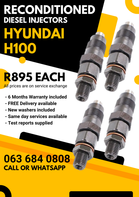HYUNDAI H100 DIESEL INJECTORS FOR SALE WITH WARRANTY